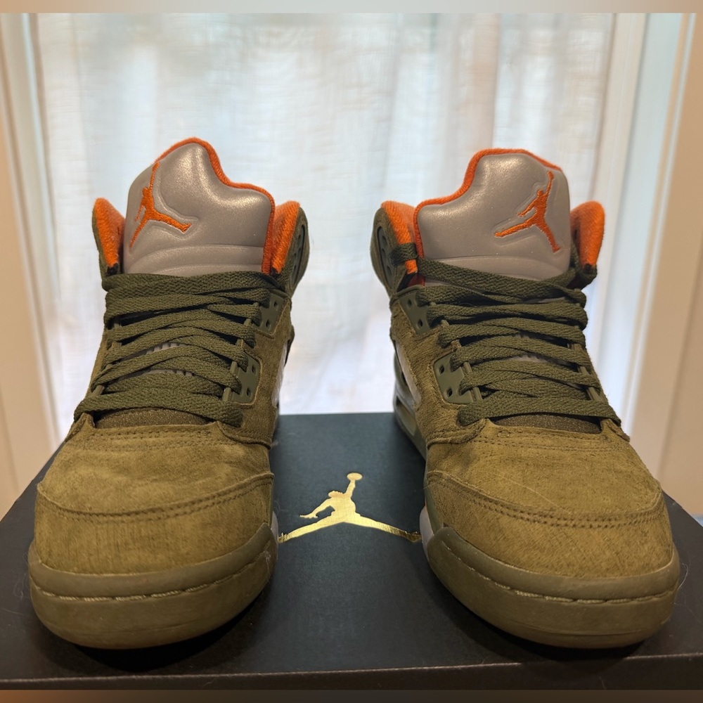 Kids’s Air Jordan 5 Retro | Green and Orange